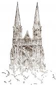 Pen drawing by H Spencer Lewis - Cathedral of the Soul